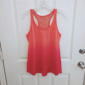 🌟DONATING 8/1 Crochet dip dye tank coral hot pink